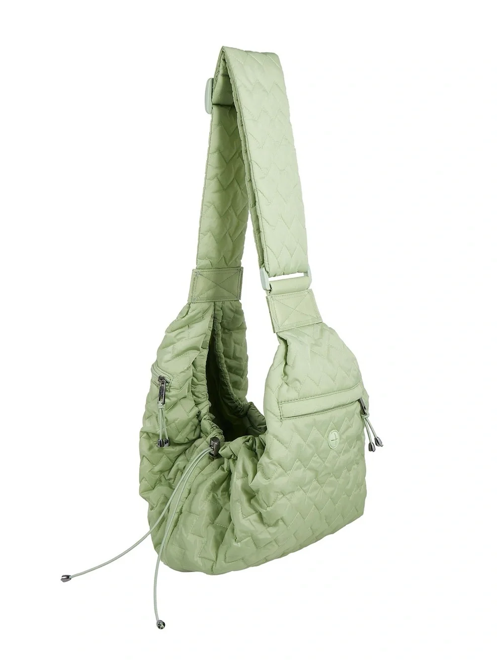 Quilted Top Paw Sage Green Shoulder Bag - Pet Carry Bag
